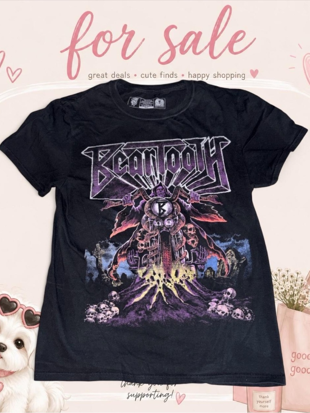 Black Graphic Tee with Purple Accents - Beartooth Band Women's Short Sleeve